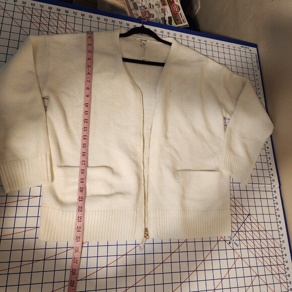 Splendid Zeena Zip-Up Cardigan NWOT White Large - Picture 2 of 8